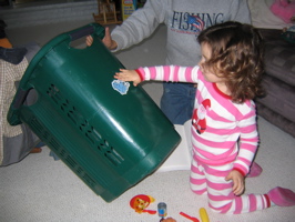 I told Novali my favorite color was blue... so she put a blue sticker on my laundry basket.