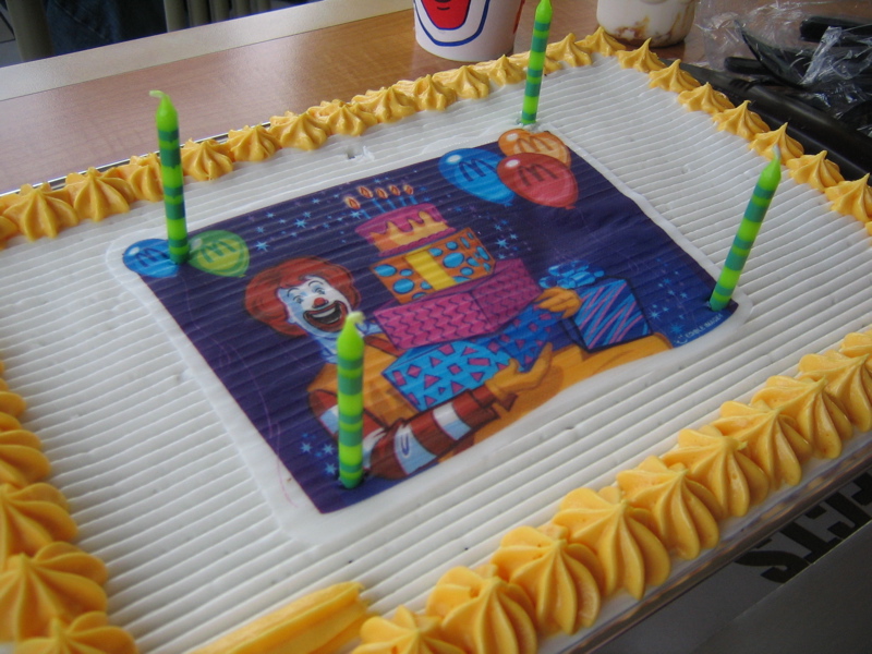 Her McDonalds cake. 