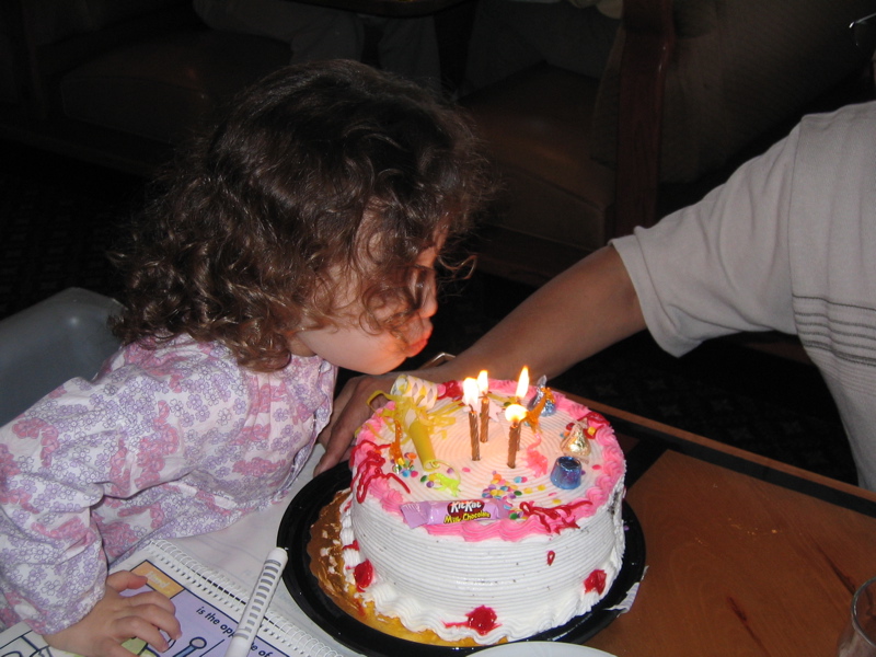 Her first cake of the day.