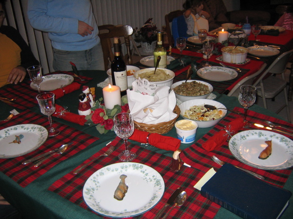 Family dinner... everyone got a piece of the manger. 