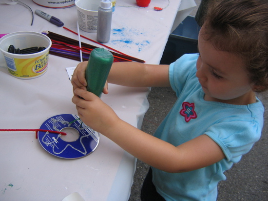 Then she made some art for her grandma.