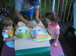 Her and Valerie had their own little table. 