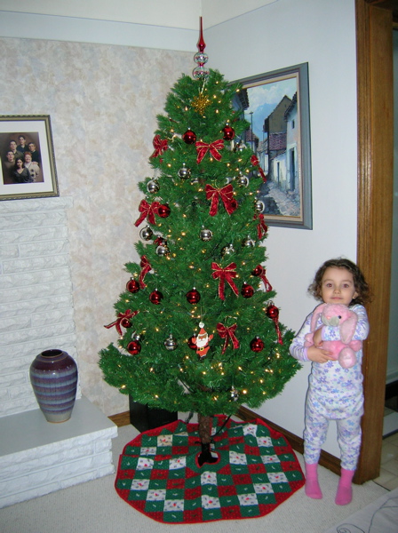 The Christmas Tree... next time she sees it there will be a lot of presents under it. 