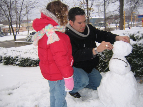 And made the first snowman of the season!