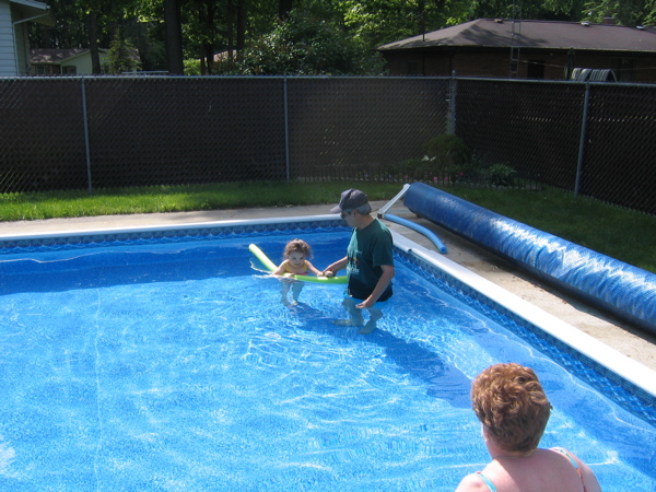 Learning to swim.