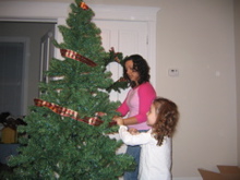 They got a Christmas tree and spent one afternoon decorating it. 