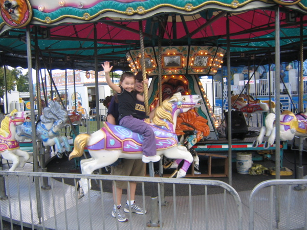 Of course she had to ride the horses.