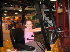She wanted to drive the fork lift. 