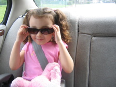 We got ready for the day... she forgot her shades so she wore Heather's. 