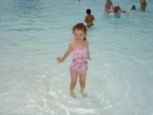 The water was freezing but did not stop her.