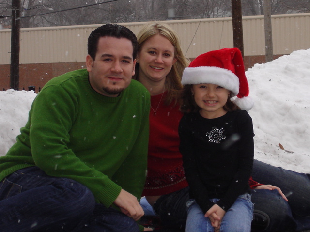 Then we went outside for a quick photo and it snowed on us a little. 