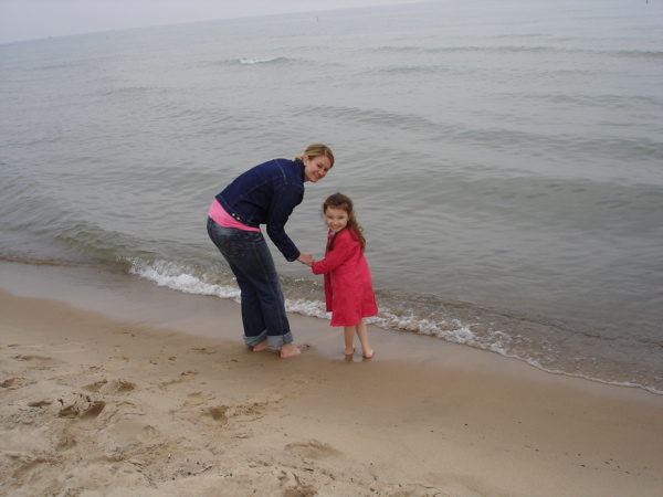 She fearlessly waded in the freezing water.