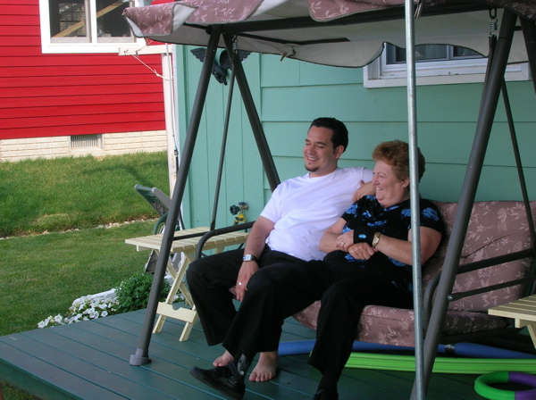 We sat on the swing and just laughed at the kids. 