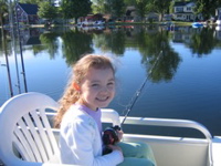 Fishing on the boat. 