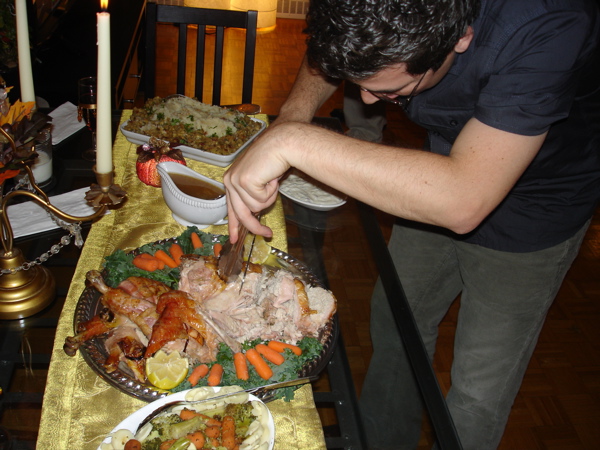 Andres carving the bird(s)