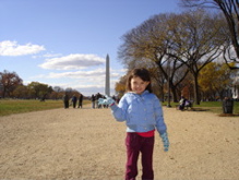 Novi holding up the Washington Monument.