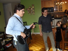 Some Guitar Hero while we waited for the food.