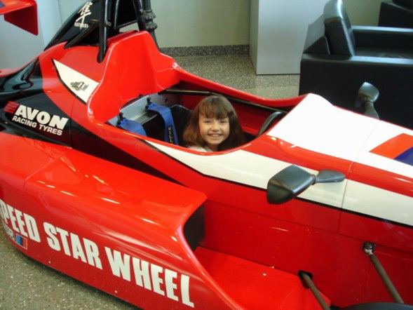 One day we went out to the Tire Rack, she wanted to sit in a race car. 