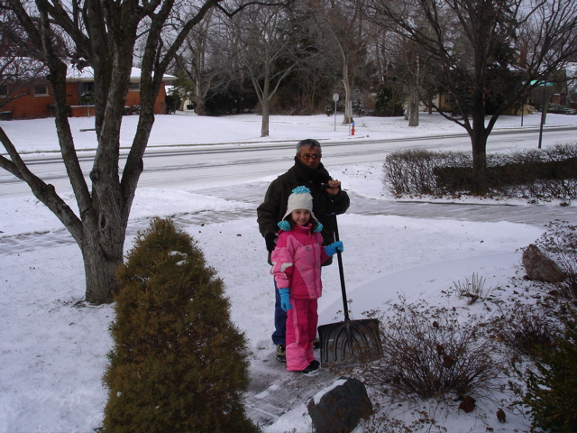 Shoveling snow...