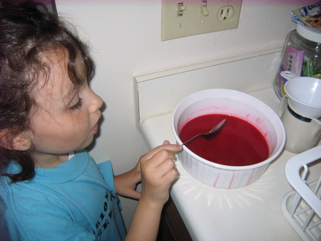 Weekend activity #1. Making Jello Jigglers.