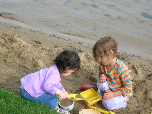 Two girls playing