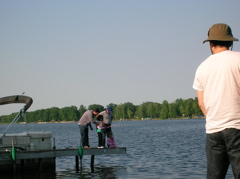 Novali trying out her barbie fishing pole.