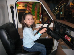 Riding in an ambulance.