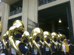 Band entering the stadium. 