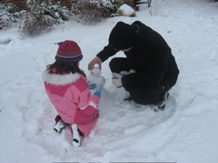 We did the best we could with our powdery snow. 