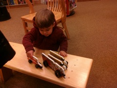 We spent time in Barnes and Noble and the Jav loves his trucks and anything with wheels! 