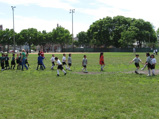 They won. Teaching them good Sportsmanship.