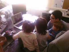 We had a scheduled video Skype with grandpa in Bolivia. 