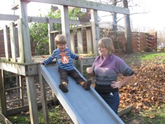 He loved the slide!