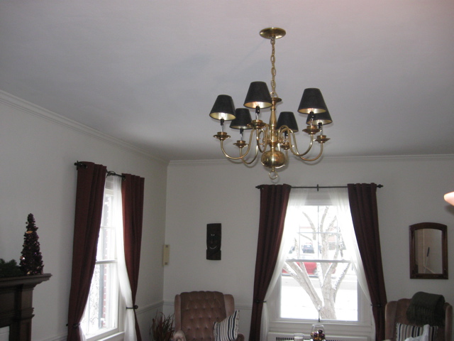 Brass chandelier that came with the house. 