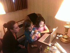 Skype webchat with grandma and grandpa in Bolivia.