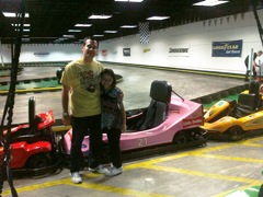 Of course we drove the pink car...