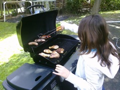 The Grillmaster in training!