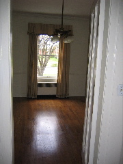 To the left of the front door... dinning room.