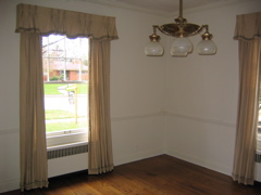 Two big windows in dinning room. 