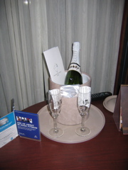 VIPs got Champagne and glasses in their room.