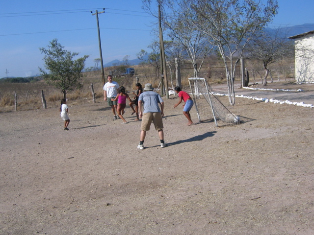 Then, they went and played soccer barefoot. 