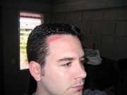 So I was applying sunscreen each day... but I was not getting everywhere... so I got some little red horns. 