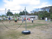 Soccer, volleyball and jump rope were the games of the day. 