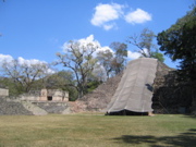 The long staircase is covered now to protect it from the elements. 