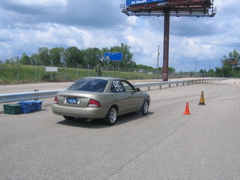 At the start... burning rubber.